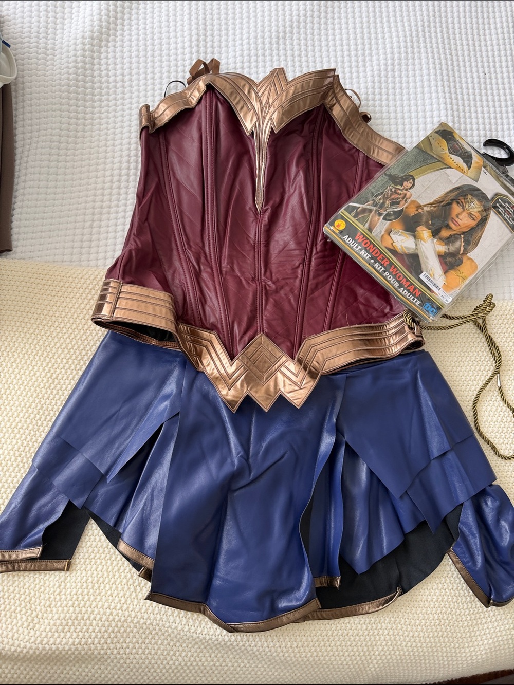 Wonder Woman Inspired Girls' Burgundy and Blue Costume Dress